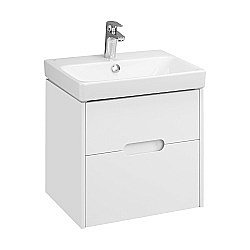 Тумба с раковиной Акватон Оливия 55 белая матовая для ванной в интернет-магазине Sanbest