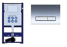 Инсталляция для унитаза Aquatek INS-0000016 с кнопкой KDI-0000023 Хром купить в интернет-магазине сантехники Sanbest