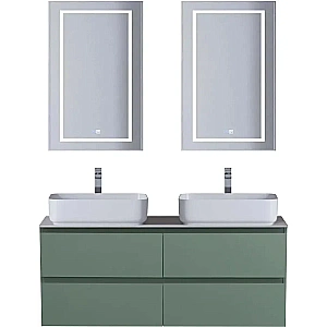 Тумба с раковиной и столещницей BelBagno 120 KRAFT-1200-4C-SO-VO+KEP-120-2-CEM еловая матовая для ванной в интернет-магазине Sanbest