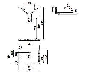 Раковина Creavit Su 55 SU055-0000 белая купить в интернет-магазине Sanbest