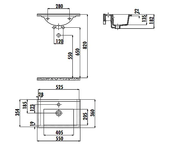 Раковина Creavit Su 55 SU055-0000 белая купить в интернет-магазине Sanbest