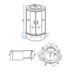 Душевая кабина Erlit Comfrot ER3509TPF-C4-RUS 90x90 тонированное стекло купить в интернет-магазине Sanbest
