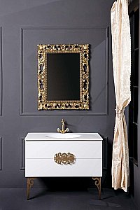 Тумба с раковиной Armadi Art Neoart 100 под моноблок стекло белая для ванной в интернет-магазине Sanbest