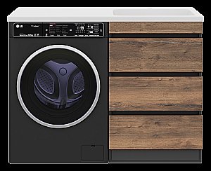 Тумба с раковиной Misty Коломбо - 60 П-Кол06060-0113Я (Раковина Эстет Даллас 120) темное дерево/серый для ванной в интернет-магазине Sanbest