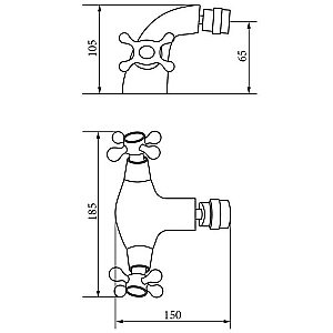 Смеситель для биде Veragio Agatha бронза купить в интернет-магазине сантехники Sanbest