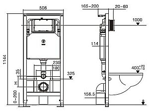 Инсталляция для унитаза WeltWasser WW AMBERG 506 MT-CR с кнопкой матовый хром купить в интернет-магазине сантехники Sanbest