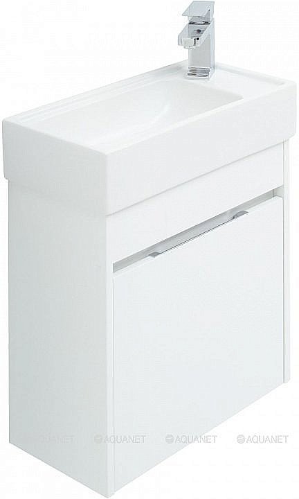 Тумба с раковиной Aquanet Лидс 239741 50 белый для ванной в интернет-магазине Sanbest