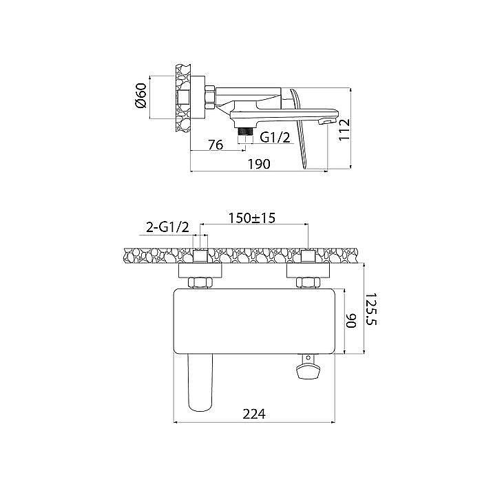 Смеситель для ванны Iddis Dash DASSB00i02WA купить в интернет-магазине сантехники Sanbest