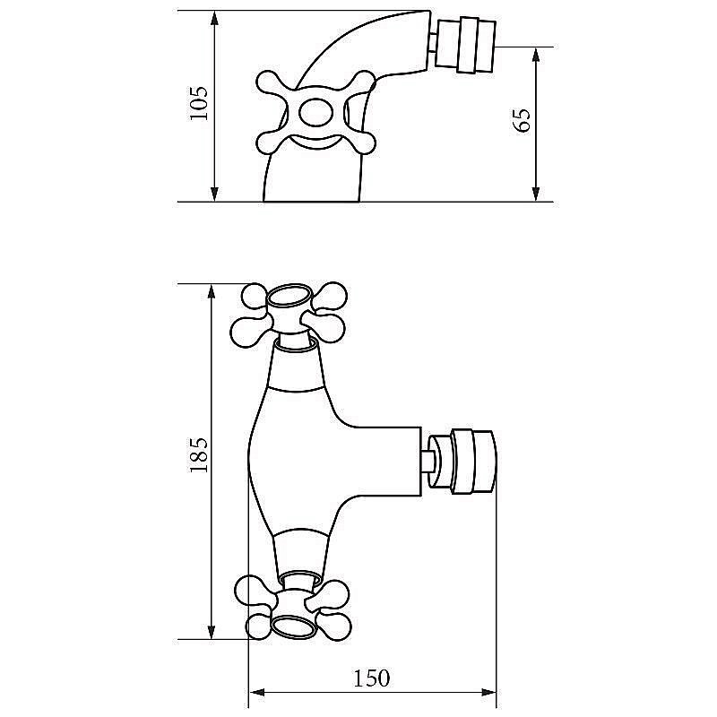 Смеситель для биде Veragio Agatha бронза купить в интернет-магазине сантехники Sanbest