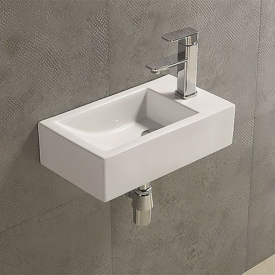 Раковина подвесная Art&Max 45 AM-4849-L белая купить в интернет-магазине Sanbest