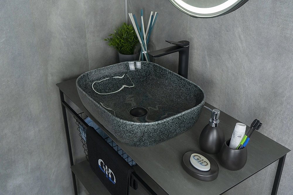 Раковина накладная Gid 50 Mnc338 54431 серая купить в интернет-магазине Sanbest