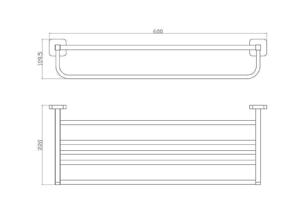 Полотенцедержатель с полкой WONZON & WOGHAND STILL, Хром (WW-6681) купить в интернет-магазине сантехники Sanbest