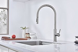 Смеситель для кухни Paulmark Senso Se215180-BS брашированная сталь купить в интернет-магазине сантехники Sanbest