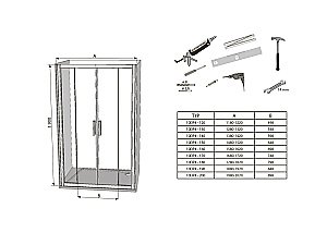 Душевая дверь Ravak 10° 10DP4-190 блестящий/Transparent купить в интернет-магазине Sanbest