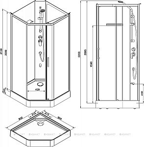 Душевая кабина Aquanet Passion R 2.0 90x90 купить в интернет-магазине Sanbest