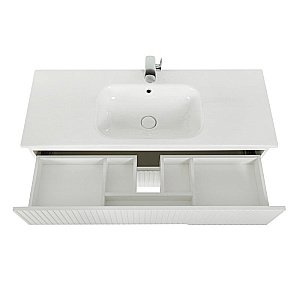 Тумба с раковиной Cezares Duet 100 DUET-1000-2C-SO-BO Bianco Opaco для ванной в интернет-магазине Sanbest