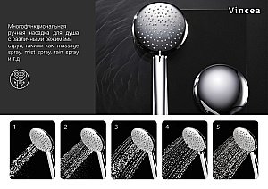 Душевая система Vincea Esse VSFW-1E1MB черная купить в интернет-магазине сантехники Sanbest