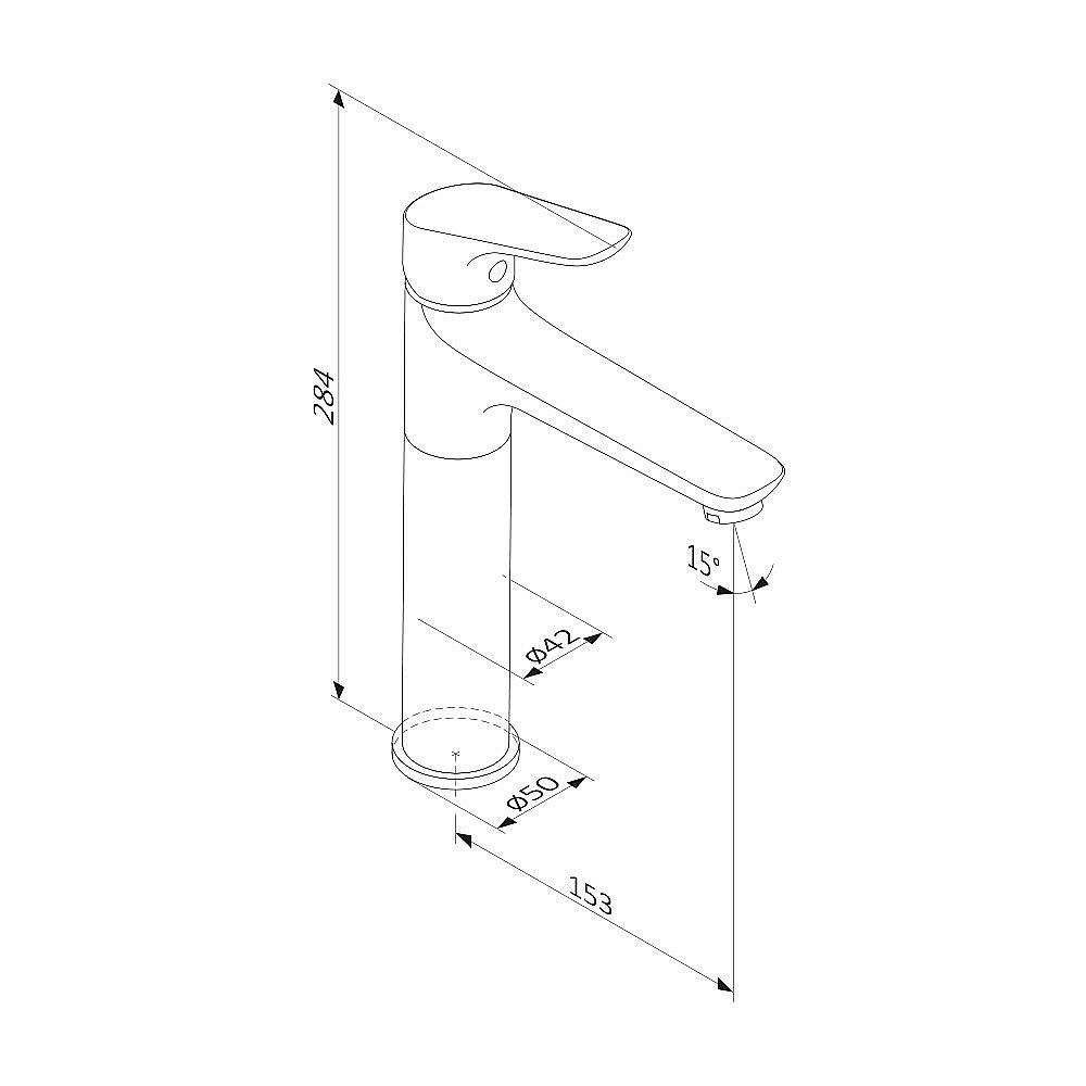 Сместель для раковины Damixa ORIGIN BIT 770250300 черный купить в интернет-магазине сантехники Sanbest