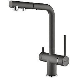 Смеситель для кухни Paulmark Serpentine Se213222-GRM серый металлик купить в интернет-магазине сантехники Sanbest