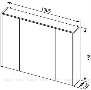 Зеркальный шкаф Aquanet Остин 105 дуб сонома в ванную от интернет-магазине сантехники Sanbest
