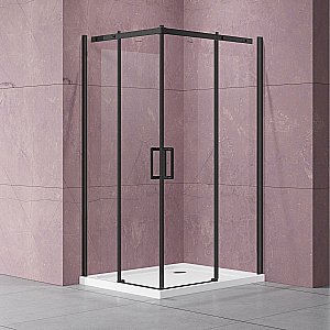 Душевой уголок Vincea Dice VSS-4D900CLB 90х90 стекло прозрачное/профиль черный купить в интернет-магазине Sanbest