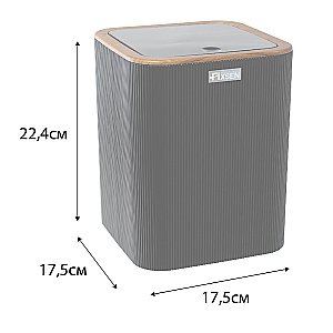 Ведро для мусора Fixsen Black Wood FX-401-6 5 л черное/светлое дерево купить в интернет-магазине сантехники Sanbest