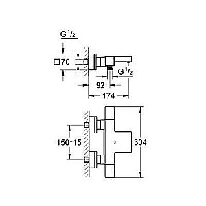 Термостат для ванны Grohe Grohtherm Cube 34497000 купить в интернет-магазине сантехники Sanbest