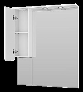 Зеркало со шкафом Misty Чегет 85 П-Чег-02085-01 белый в ванную от интернет-магазине сантехники Sanbest