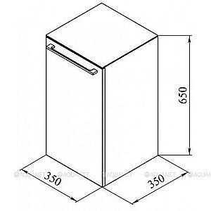 Подвесной шкаф с Б/К De Aqua Тока 167445 35 белая для ванной в интернет-магазине сантехники Sanbest