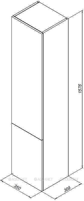 Шкаф-пенал Aquanet Алвита 35 серый антрацит для ванной в интернет-магазине сантехники Sanbest