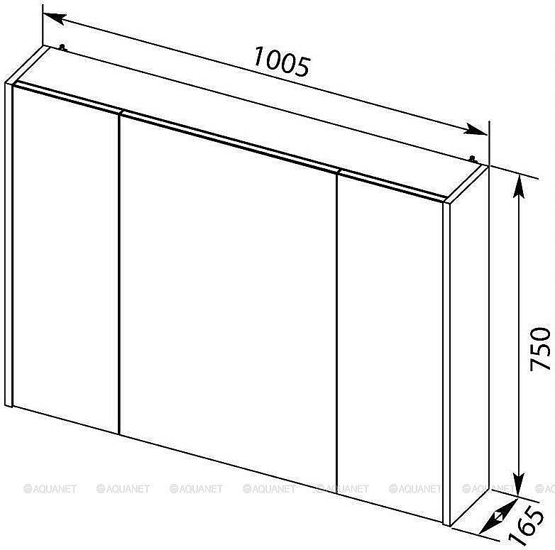 Зеркальный шкаф Aquanet Остин 105 дуб сонома купить в интернет-магазине сантехники Sanbest