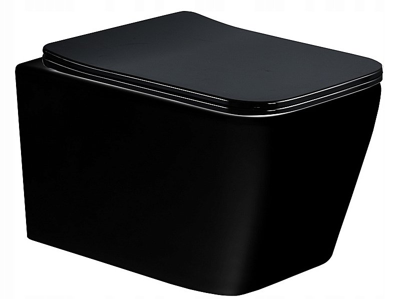 Унитаз подвесной Ceramalux NS5170-18 черный, безободковый, с крышкой микролифт купить в интернет-магазине Sanbest