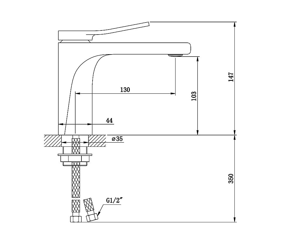 Смеситель для раковины Bronze De Luxe ELEMENT EL02GB купить в интернет-магазине сантехники Sanbest