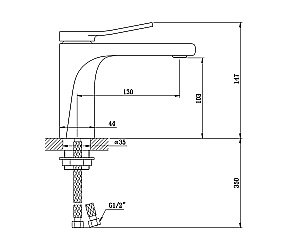 Смеситель для раковины Bronze De Luxe ELEMENT EL02GB купить в интернет-магазине сантехники Sanbest