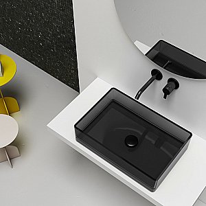 Раковина накладная прозрачная ABBER Kristall AT2803Onyx черная купить в интернет-магазине Sanbest