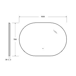 Зеркало с LED подстветкой Cezares VAGUE CZR-SPC-MOV 100x70 в ванную от интернет-магазине сантехники Sanbest