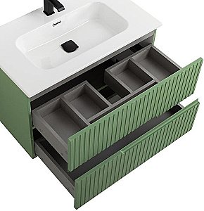 Тумба с раковиной Cezares DUET-N 80 DUET-N-800-2C-SO-PS-P фисташковый софт для ванной в интернет-магазине Sanbest