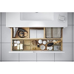 Тумба с раковиной Excellent TUTO MLEX.0103.800.GRBL 80 серый/дуб для ванной в интернет-магазине Sanbest