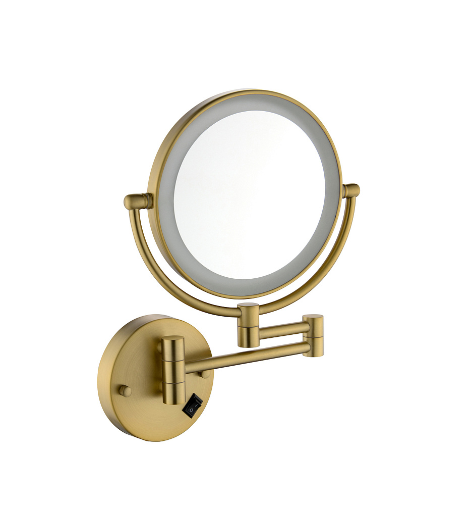Зеркало косметическое с подсветкой Timo Saona 13376/17 золото матовое купить в интернет-магазине сантехники Sanbest