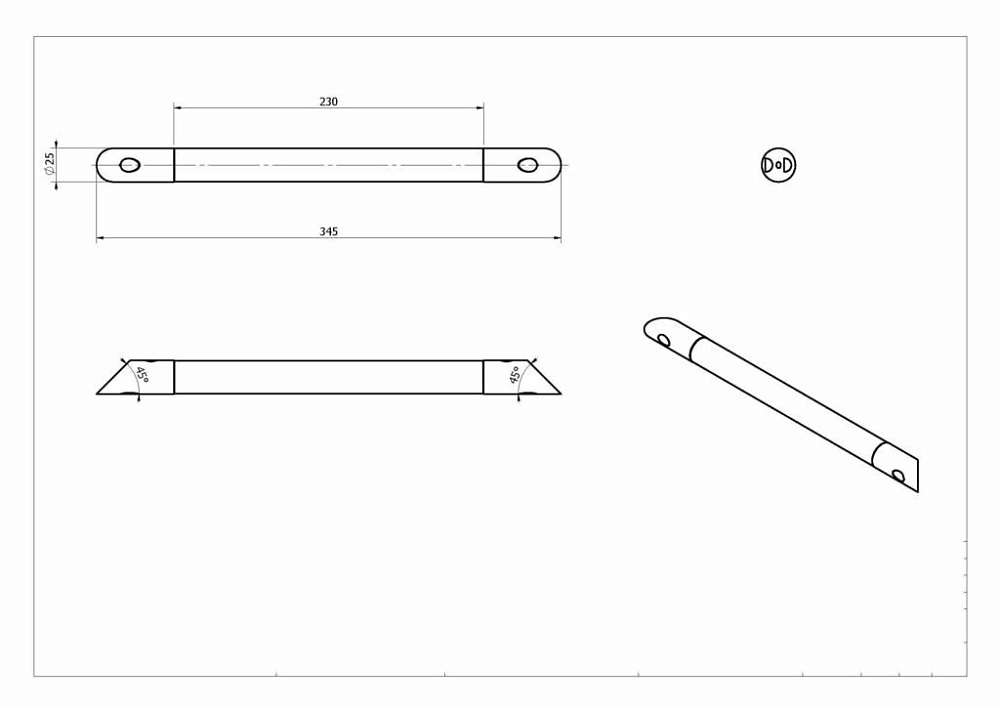 Поручень Black&White SN-1155 купить в интернет-магазине сантехники Sanbest