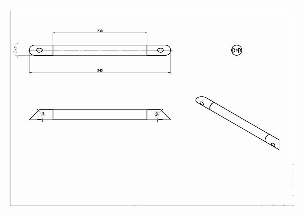 Поручень Black&White SN-1155 купить в интернет-магазине сантехники Sanbest