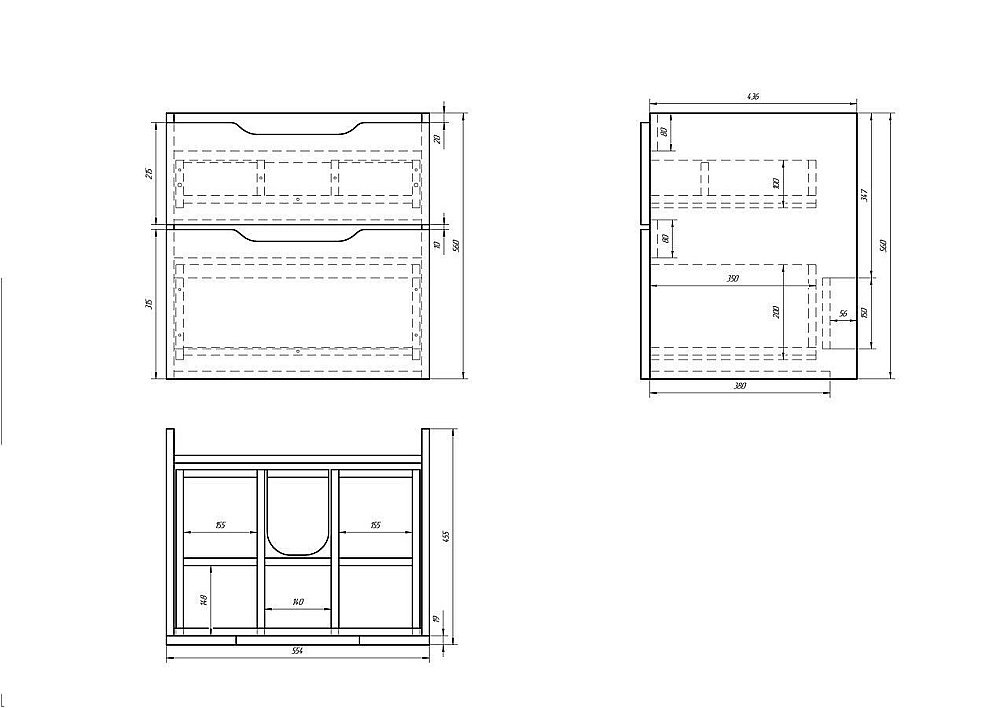 Тумба с раковиной Dreja Q Plus 60 для ванной в интернет-магазине Sanbest
