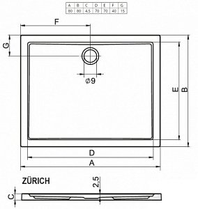 Душевой поддон Riho Zurich 248 80х80 купить в интернет-магазине Sanbest