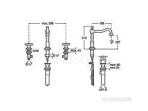 Смеситель для раковины Roca Carmen 5A444BC00 купить в интернет-магазине сантехники Sanbest