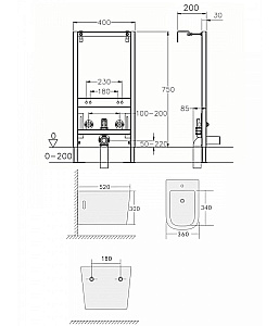 Биде подвесное Agger ATI04310 белое купить в интернет-магазине Sanbest