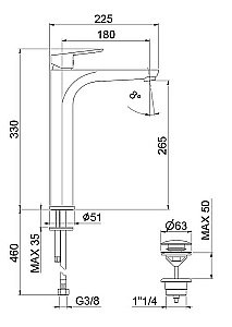 Смеситель для раковины Webert Sax Evolution SE830402740 белый матовый купить в интернет-магазине сантехники Sanbest