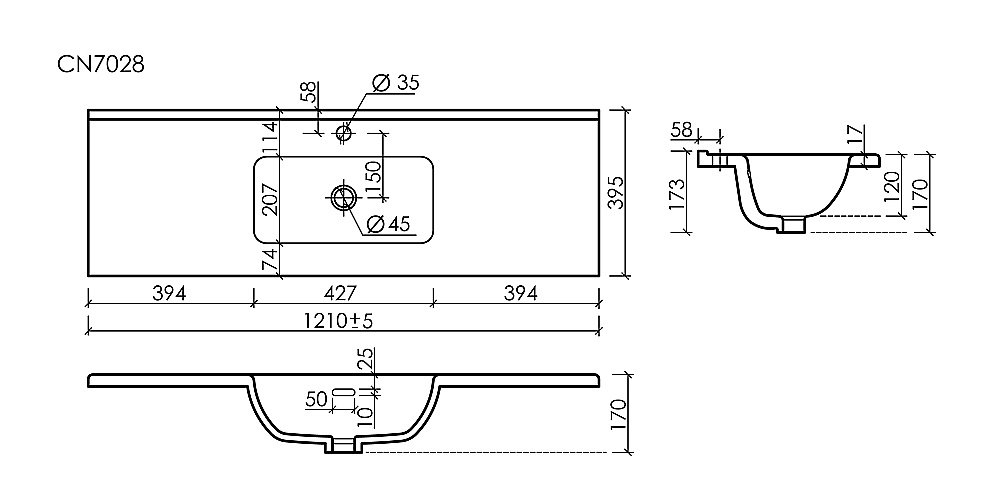 Раковина Ceramica Nova Compact CN7028 белая купить в интернет-магазине Sanbest