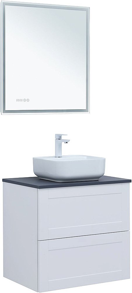 Тумба с раковиной Aquanet Терра 70 белая матовая для ванной в интернет-магазине Sanbest