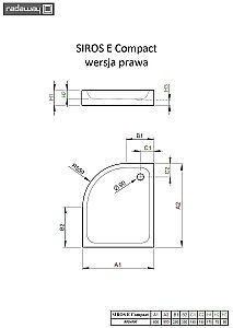 Душевой поддон Radaway Siros E Compact SBE8917-1L 90x80 белый купить в интернет-магазине Sanbest