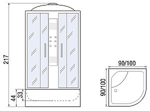 Душевая кабина RIVER TEMZA 44 100х100 стекло матовое купить в интернет-магазине Sanbest